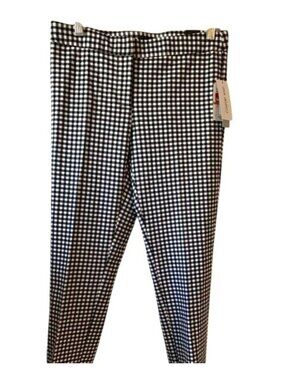 Amanda & Chelsea Womens Gingham Check Black/White Pants Size 2